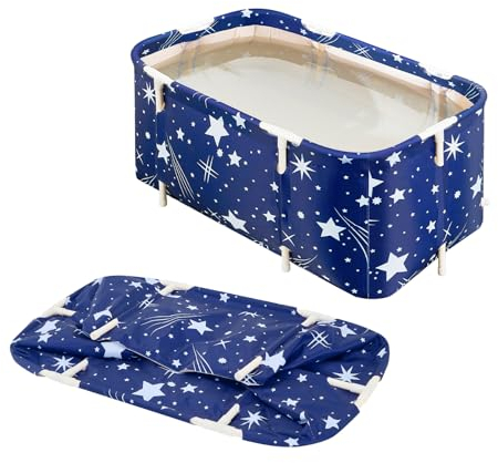 HWGING Bañera Plegable para Adultos, 120 x 55 cm - Experiencia de Baño Portátil, Instalación Sencilla, Eco-amigable, Ideal para Spa en el Hogar【Varilla de soporte de plástico】
