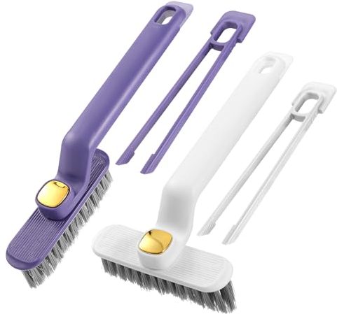2uds Cepillo para Rincones, 360 Grados Cepillo para Limpieza de Huecos Giratorio Multi-Function Rotating Crevice Cleaning Brush para Esquinas Puertas Ventanas Baños Cocinas Pisos de Azulejos