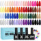 TOMICCA 40PCS UV Nagellack Set, 36 Farben Gel Nagellack & 4PCS Base Top Coat Set mit Blooming Gel & Rund Nagel Display Nagel Tip Ausstellung, für Nagelstudio und DIY Home