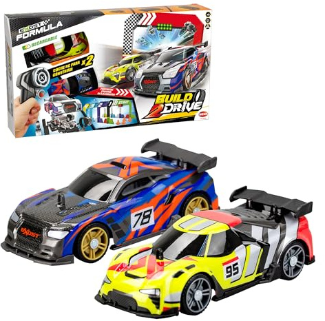 Bizak EXOST Build 2 Drive, Doppelpack, ferngesteuertes Auto, Radical Racer, 2-in-1, Rennfahrzeug zum Bauen und Spielen, inklusive Zubehör und Akku, Jungen und Mädchen ab 5 Jahren
