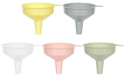 Kodbww 5-teiliges Trichter-Set aus Kunststoff mit breiter Öffnung, Farbe für schnelle und saubere Dosen und Behälter, Küche, Haushalt, Geschenk, lebensmittelechtes Polypropylen