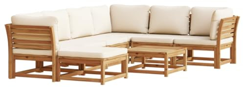 Festnight Gartenlounge Outdoor Holz Ecklounge Garten Loungemöbel Set Lounge Sofa Garten Lounge Möbel Gartensofa Ecksofa Terrasse Gartenmöbel Set Massivholz Sitzgarnitur Gartengarnitur