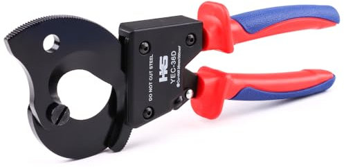 HKS Ratchet Cable Wire Cutter Heavy Duty for Cutting Electrical Aluminum Copper and Multi-core Cables up to 300mm² (AWG 600MCM)