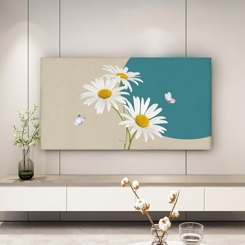FUELIX Wall-Mounted Dustproof TV Screen Protector Dust Proof Cover 32-85 Inches TV Cover, TV Cover PC Display Protector, Painting Pattern Television Cover Cloth for LCD LED TV I,40-45in