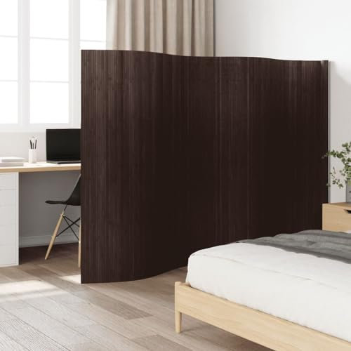 Juroupi Paravent Dunkelbraun 165x400 cm Paravent Outdoor Paravent Balkon Room Divider Raumteiler Trennwand Bambus