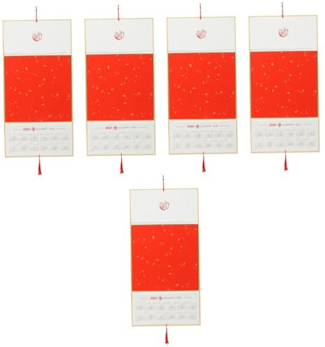 Operitacx 5 Sätze 2023 Chinesischer Kochkalender des Mondjahres Kalenderwand 2023 bauernkalender lunar calender Mondkalender an der Wand Sternzeichen Wandkalender Papier