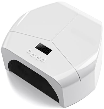 Voltix Lampe UV à ongles professionnelle avec 4 minuteries et 72 LED, four sèche vernis pour semi-permanent et gel, capteurs de mouvement et base amovible, idéal pour manucure et pédicure