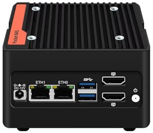 SJRC 4 Bay NAS Mini PC N100, 4 x NVMe Micro NAS Server for Desktop, 2 x i226-V 2.5GbE LAN Network Attached Storage with USB3.2, Support WiFi7/BT5.4, DDR5 16GB RAM 256GB SSD