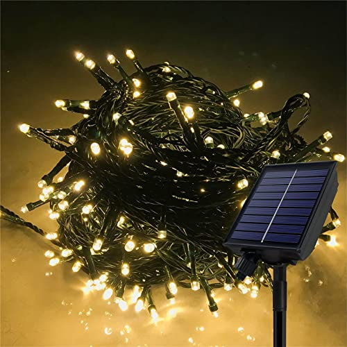 FIVMEN Solar Lichterkette Aussen 100 m 1000 LED Solarlichterkette Außen Wetterfest Wasserdicht IP44 mit Solarpanel & USB Weihnachtsdeko Weihnachten Beleuchtung Outdoor Warmweiß