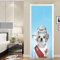 VIRANDA 3D Türtapete Selbstklebende Türaufkleber Vinyl Türbilder Wasserdichte Türposter Abnehmbare Türklebefolie Hund Türfolie für Zuhause Dekor 110x220cm
