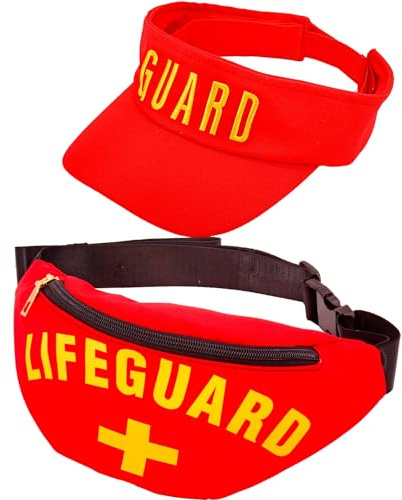 MIMIKRY Lifeguard Rettungsschwimmer Kostüm-Set Schirmmütze und Bauchtasche