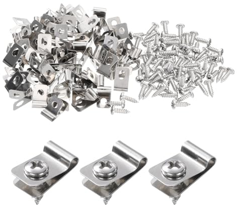QUARKZMAN 60 Stück Drahtzaun Clips 3 mmEdelstahl Zaun Drahtklemmen Landwirtschaftliche Zaunmontage Clips mit 60 Stück Schrauben zur Befestigung von 12-16 Gauge Drähten