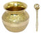 BRACOP® Brass Pot Water Carafe Kalash Pooja Samagri Indian Lota Pot Serving Utensil Handicrafted Metal Spoon Water Pot Drinkware Brass Pitcher Drinking Flask Tumbler Wedding Gifts