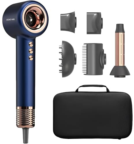 Hair Dryer - Lightweight, Powerful Blow Dryer | High Speed, Professional Ionic, 5 Temperature Settings, 54dB Ultra-Quiet, Men and Women