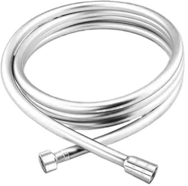 Tuyau flexible en acier inoxydable for pommeau de douche, tuyau flexible for salle de bain, 1 à 3 m, accessoires de bain(PVC Silver-1m)