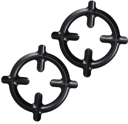 OSALADI 2 pièces Support de Cuisinière à Gaz de Supports pour Cafetière et Casserole Noir Accessoire Durable et Pratique pour Cuisine et Restaurant