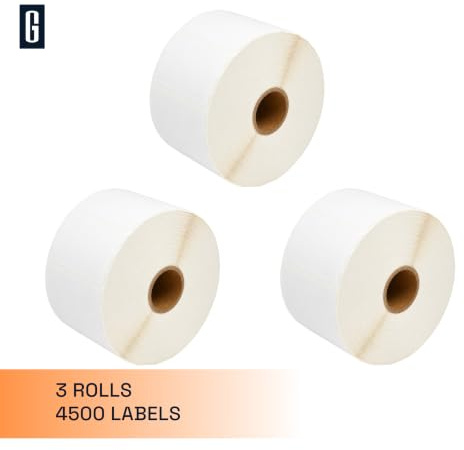 GROF Mehrzweck/Barcode Thermoetiketten 57x32mm 3 Rollen 4500 Etiketten | Selbstklebend kompatibel mit Zebra GK420d/GX420d/TLP2844 & Munbyn RW402B/RW403B/ITPP941, auch Rollo - Lager, Regal, Adressen