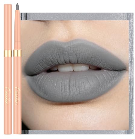 OULAC Grau Lipliner Wasserfest, Drehbarer Langanhaltender Lippenkonturenstift mit Mattes Finish, Hochpigmentiert und Geschmeidig, Konturieren Sie Ihre Lippen, Vegan (14) Grey Stone