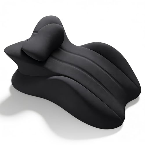 WDKXCN Coussin Couple, Coussin Sexuel pour Couples, Coussin Triangulaire en mousse à Mémoire de Forme, Oreillers Coin pour Couple avec Housse Amovible, Noir