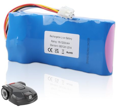 Replacement 5200mAh Li-Ion Battery for robotic lawnmowers, compatible with Husqvarna Automower 320, 330X, 420, 430, 430X, 440, 450X, 520, 550, Replaces 5806833-02