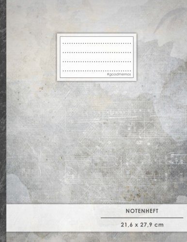 Notenheft: DIN A4 • 48 Seiten, 24 Blatt, 12 Systeme, „Violine“ • Original #GoodMemos Schulheft • Mit Inhaltsverzeichnis und Seitenzahlen, Noten-Lineatur 14