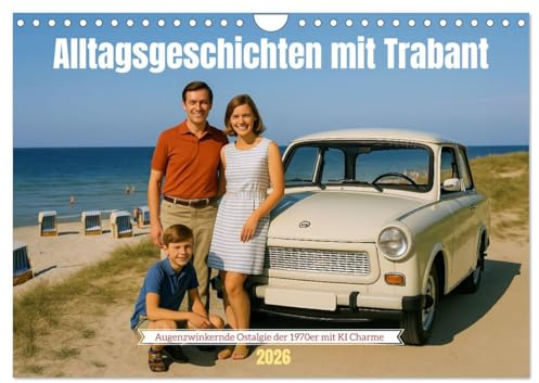 Alltagsgeschichten mit Trabant (Wandkalender 2026 DIN A4 quer), CALVENDO Monatskalender: Ein fröhlicher Ossi Kalender für alle, die in den 1970ern mit dem Trabi unterwegs waren (CALVENDO Mobilitaet)