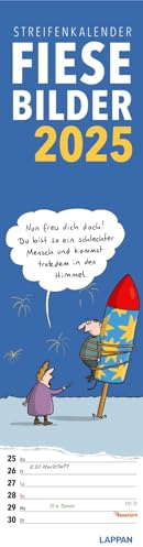 Fiese Bilder Streifenkalender 2025: Monatskalender für die Wand: Praktischer Terminplaner zum Aufhängen (Fiese Bilder: Cartoon-Sammelbände mit feinem schwarzem Humor)