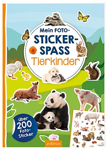 Mein Foto-Stickerspaß – Tierkinder: Über 200 Foto-Sticker | Stickerheft mit Foto-Stickern und illustrierten Szenen für Kinder ab 3 Jahren