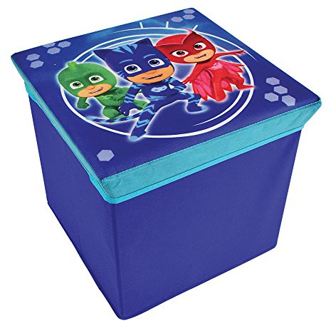 Fun House 712873 PYJAMASQUES Aufbewahrungshocker für Kinder, PP/Karton, Blau, 30 x 30 x 30 cm