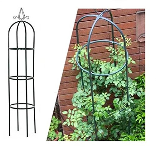 rg-vertrieb 2X Rosenturm Rankhilfe Rankgitter Rosensäule Metall Pergola Obelisk Säule 190cm Set