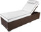 RS Trade Sonnenliege Verona High Braun - Outdoor Liege mit beständigem Poly-Rattan-Geflecht - verstellbare Rückenlehne – extra hoch & breite Liegefläche - inkl. Kopfteil und 12 cm Auflage