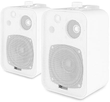 Power Dynamics BV40V 4-Inch Wall Mount Speakers - 100V Line, White Passive Pair with Crossover and Bass Reflex System for Shops, Cafes and Background Music Systems