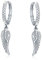 Engel Ohrringe 925 Sterling Silber Unisex Engelsflügel Creolen Huggie klappbare Creolen baumeln Kreuz für Männer Frauen Mädchen