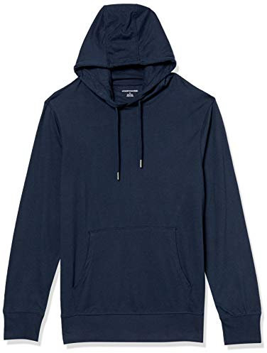Amazon Essentials Felpa con Cappuccio Modello Pullover in Jersey Leggera Uomo, Blu Marino, XL