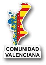 Akachafactory Sticker Aufkleber Flagge Fahne Frankreich Karte Land Spanien valenciana Valencia