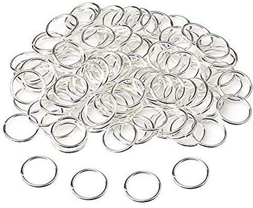 MINGZE 200 Stücke Haarringe, Silver Braid Ringe Haarspangen Haar Charms Haarschleifen Clips Haarbänder Geflecht Ringe für Punk Hip-Hop DIY Frisur Dekoration 2 Größen