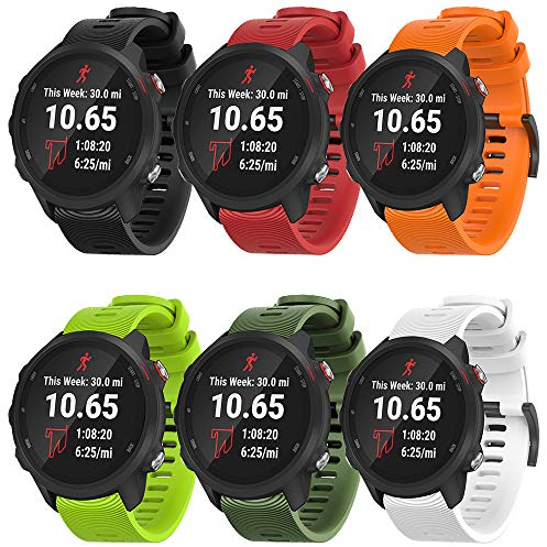 Songsier Forerunner 245 Armband, 20mm Universal Ersatzarmband Uhrenarmband Sportarmband für Vivoactive 3 /Forerunner 645/158/Vivomove HR/Galaxy Watch Active 2 /Huawei GT 42mm und mehr (6set)