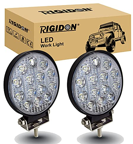 RIGIDON 2 Pcs Auto rund scheinwerfer, 4 Zoll 10cm 42W Spot Strahler offroad beleuchtung für Auto SUV ATV, Traktor, LKW, 4x4, 6000K led nebelscheinwerfer, led arbeitsscheinwerfer, led arbeitslicht
