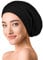 OLESILK Seide & Baumwolle Jersey Mütze leichte und weiche Slouch Beanie Wendemütze Strickmütze Unisex verstellbar für Damen & Herren, Schwarz