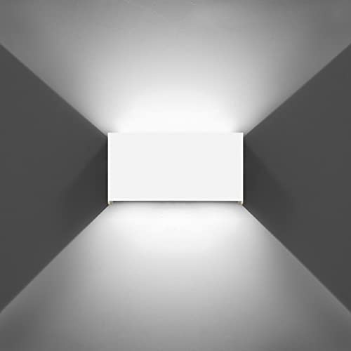 KAWELL 12W Modern Wandleuchte LED Wandlampe Up Down LED Wandbeleuchtung | Aluminium, Einstellbarer Abstrahlwinkel, Innen Außen, Wasserdicht IP65, für Badezimmer Treppen Schlafzimmer Wohnzimmer Flur