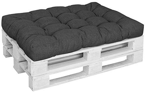 DILUMA | Palettenkissen Comfort Modell 2021 Sitzkissen 120x80 cm Anthrazit | Palettenauflagen für Indoor & Outdoor | Wasserabweisend
