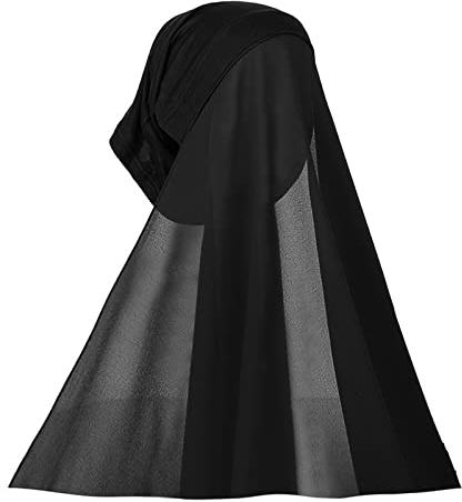 FakeFace Eleganter muslimischer Hijab für Frauen Full-Cover Abdeckung, Chiffon Einteilig Kopftuch Turban Wrap, mode Schals islamische arabische UV-Schutz Kopfwickel für Damen