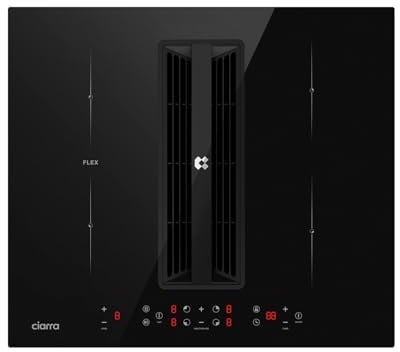CIARRA Placa Inducción Extractora Integrado 4 Zonas, 60cm, Filtración de Plasma, Función Puente, Booster,Bloqueo de seguridad CBBEH594BBF
