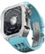 BCMCBV Correa de reloj de metal con marco de goma, para Apple Watch de 44 mm, 45 mm, Series 8, 7, 6, 5, SE, accesorios de repuesto, correa de reloj deportivo para hombre y mujer, juego de bricolaje,