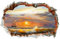Autocollants muraux de plage, autocollants muraux de paysage , autocollant de fenêtre de paysage , papier peint adhésif, décoration murale de mer, décalcomanie murale de trou cassé, papier
