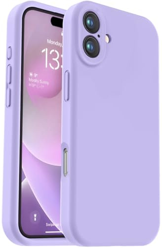 Vooii Compatible with iPhone 16 Case, Liquid Silicone Upgrade [Camera Protection] [Fit for Battery Charger Cases] Shockproof Phone Case for iPhone 16 6.1 inch - Light Purple