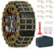 MOONCOOL Schneeketten Universal PKW, Winterketten 8 Stück(1 Satz) Leichte Montage für 215-285mm Auto Reifenbreite Anfahrhilfe Grid Design mit Handschuhe Haken Tragetasche Querseil für PKW, LKW, SUV