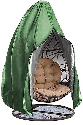 Outdoor Hängesessel Abdeckung 210D Oxford-Gewebe Wasserdicht UV-Beständig Reißfest Schaukel Stuhl Schutzhülle (190 x 115 cm) Schwarz Eierstuhlbezug enthalten