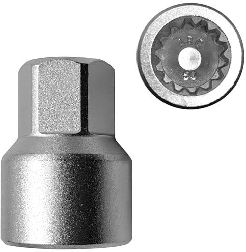 Radmutter Schraube Radmutter, Steckschlüsseladapter Radsicherungsmuttern, Werkzeug zum Entfernen von Radmuttern zur Diebstahlsicherung, Ersatzschlüssel Radsicherungsmuttern Compatible with Porsche 50