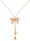 GUYATAN Gold Necklace for Women 14K Gold Plated Bow Necklace Butterfly Choker Fashion Jewelry Gifts for Women (Butterfly Bow with Diamond Double Beads)